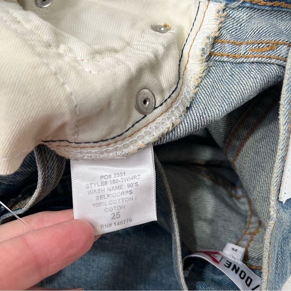 RE/DONE Originals High Rise Ankle Zip Jeans in 90's Wash 180-3WHRZ Size 25 - Picture 11 of 14